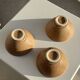 Set of 3 vintage mini bowls on foot, stoneware on pedestal H9 D10.