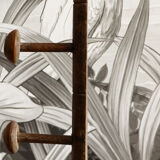 Wall mounted wooden coat rack turned