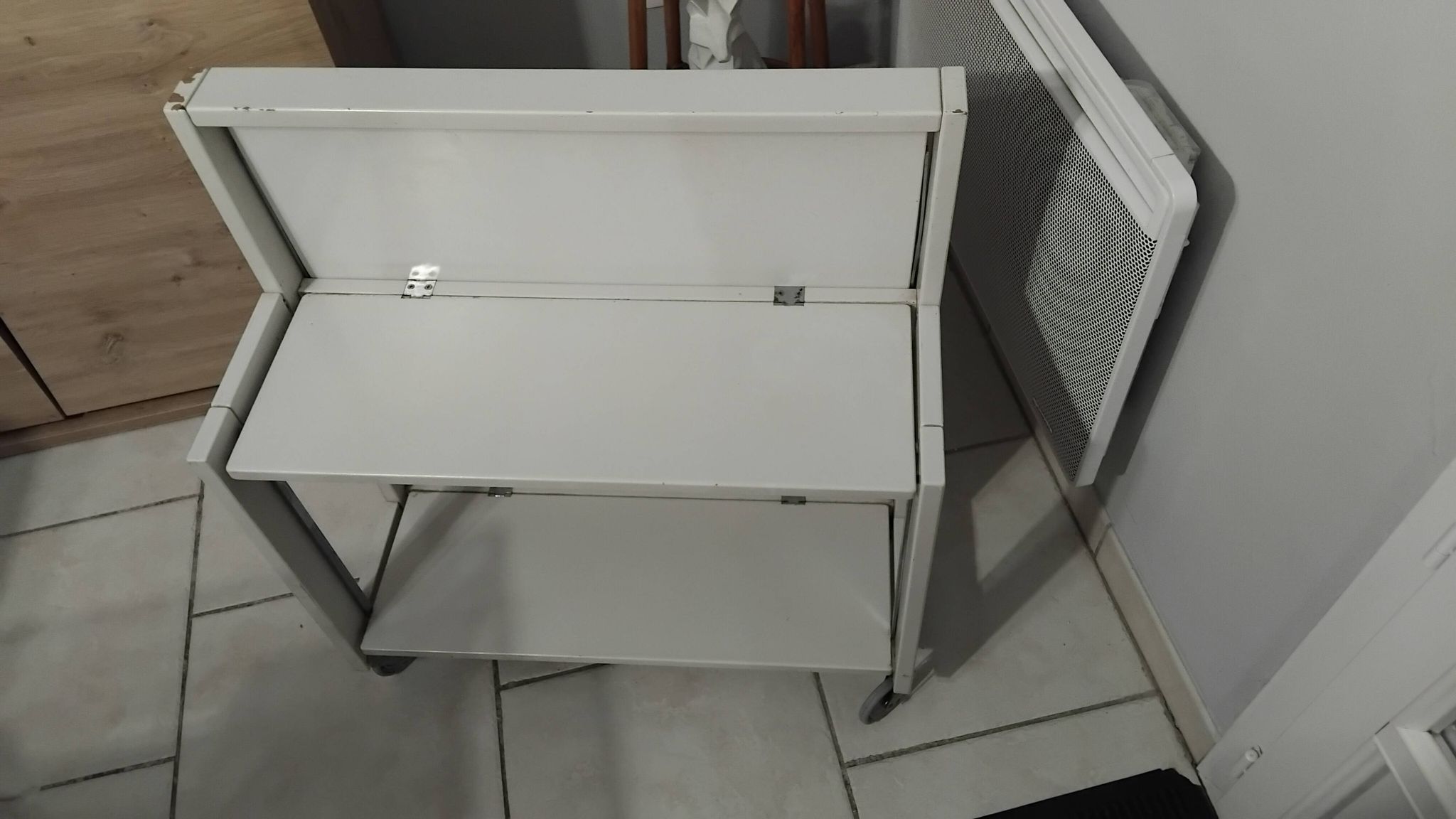 Desserte pliante TOBIA par CIATTI laqué blanc vintage design ITALIE