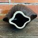 Vintage 1970s Black Ceramic Shell Vase #D690