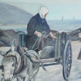 Large Painting “Les Goémoniers”, by A. Le Guen – 1969