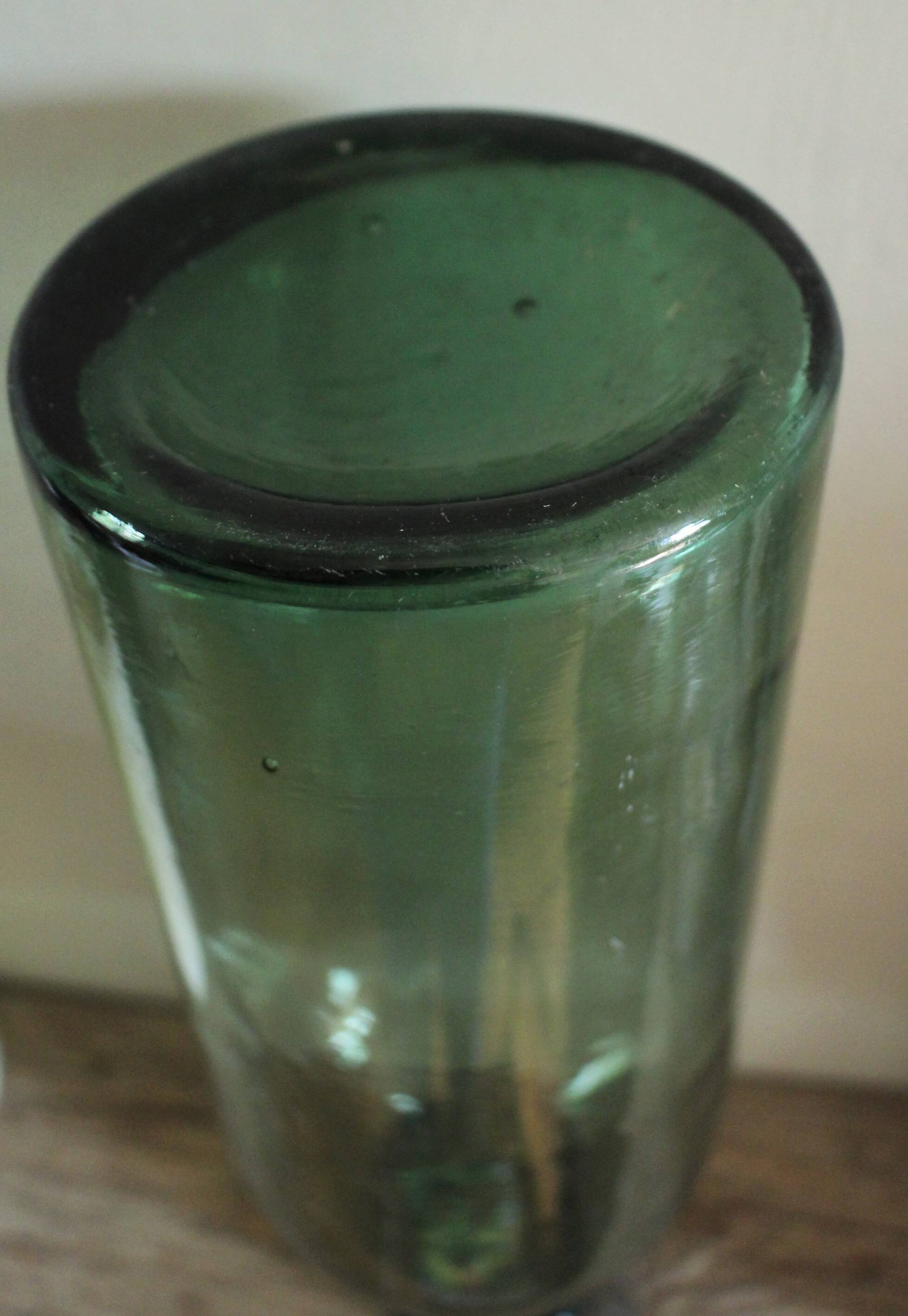 Green Glass Bottle Large Flask Vase