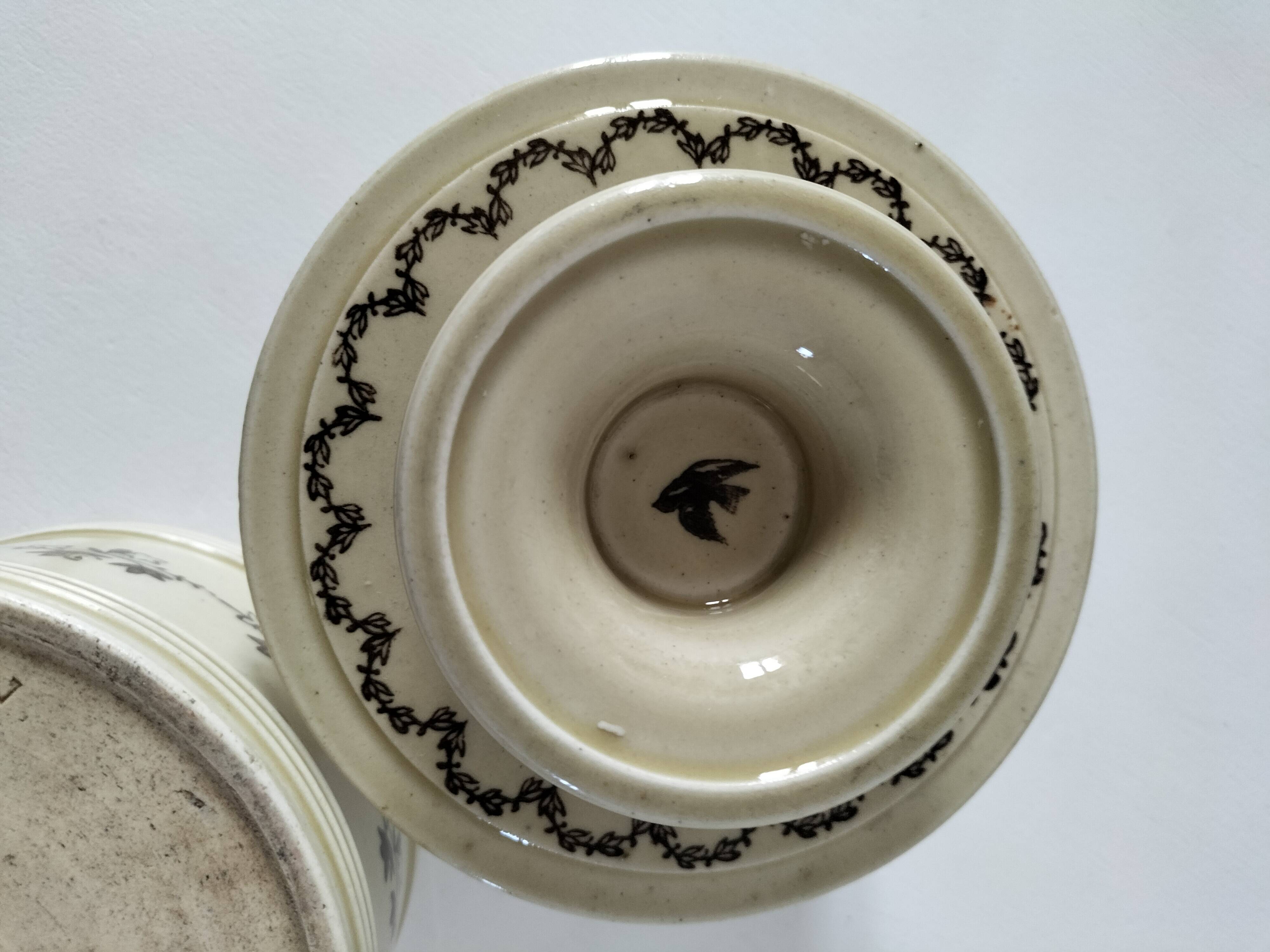 Beurrier à eau Saint-Uze Revol, décor lierre, modèle n°312, avant 1911