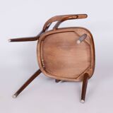 Original ArtDeco Beech Chair with Armrests by Ton, Radomir Hofman, Czechia, 1940s