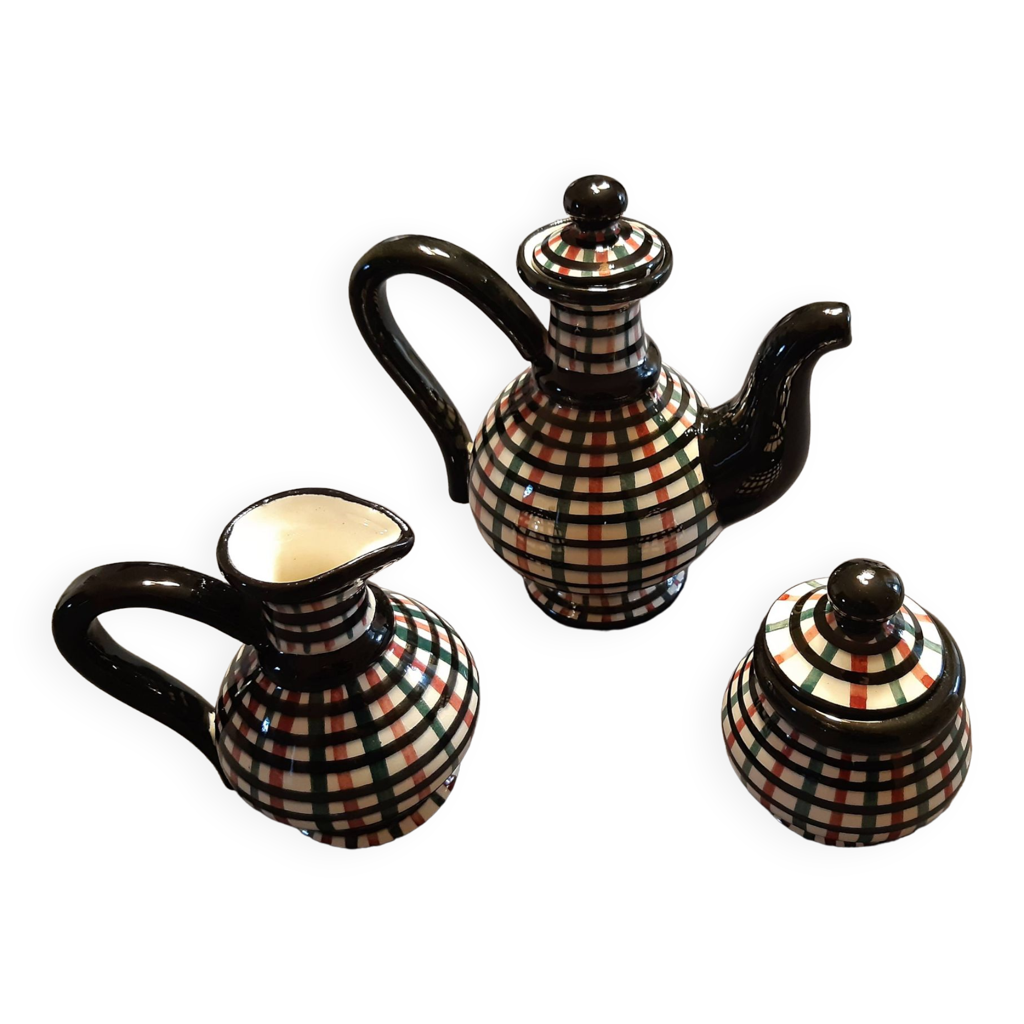 Vintage tea set, Vallauris ceramics, FASE workshop