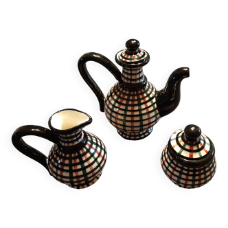 Service à thé vintage, céramique Vallauris atelier FASE