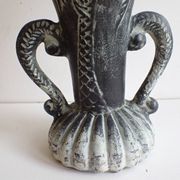 Vase balustre décoré de palmiers style années 1950