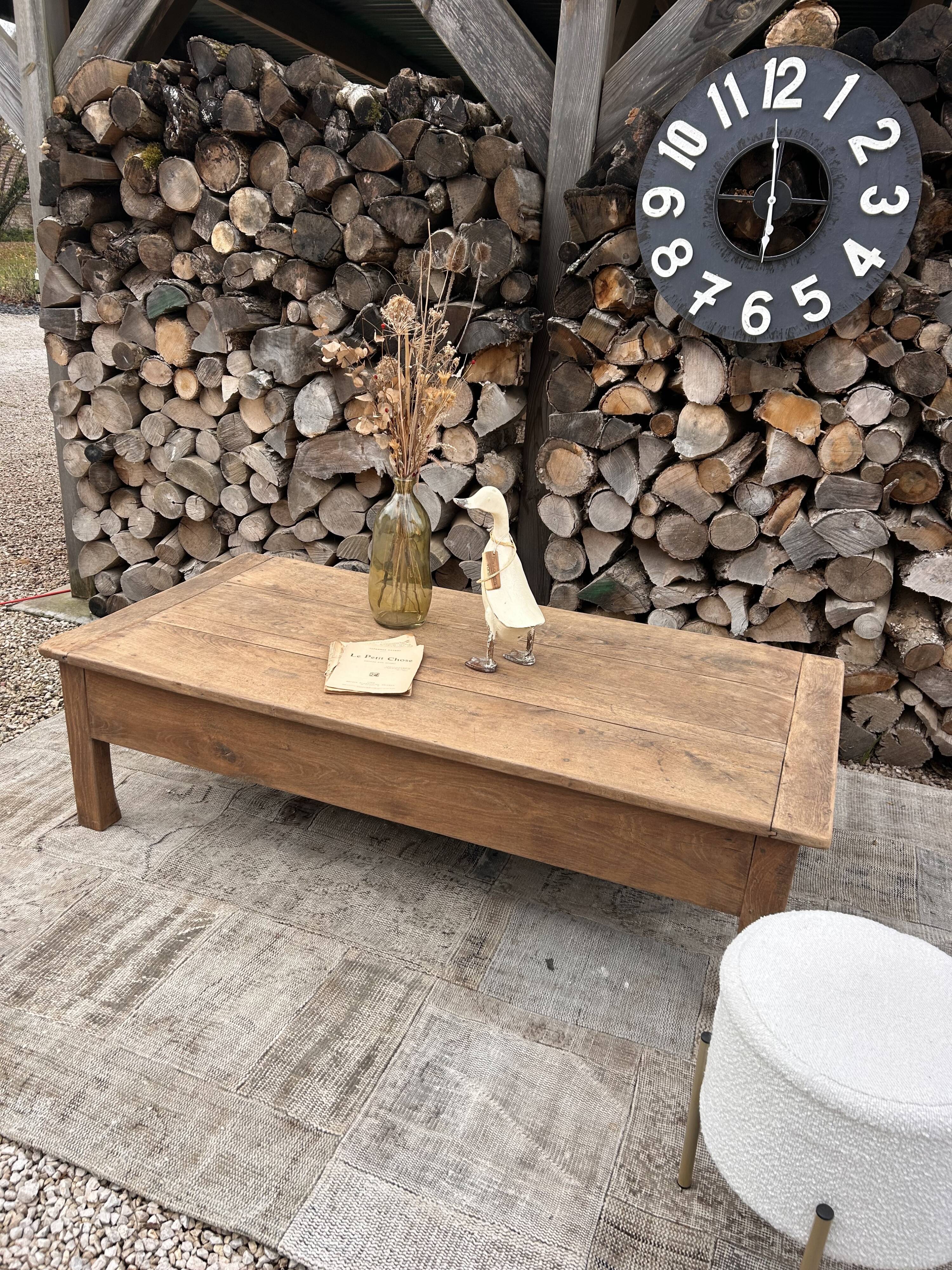 Table basse de ferme chêne massif