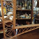 Large and unusual rattan mirror from the 1960s