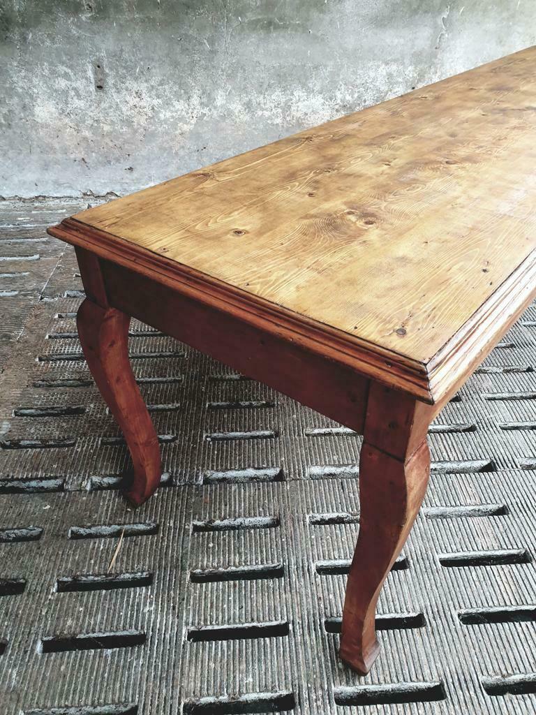 Old table pine dining table 76 x 256 cm