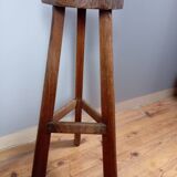 Vintage brutalist tripod high stool, 1950s