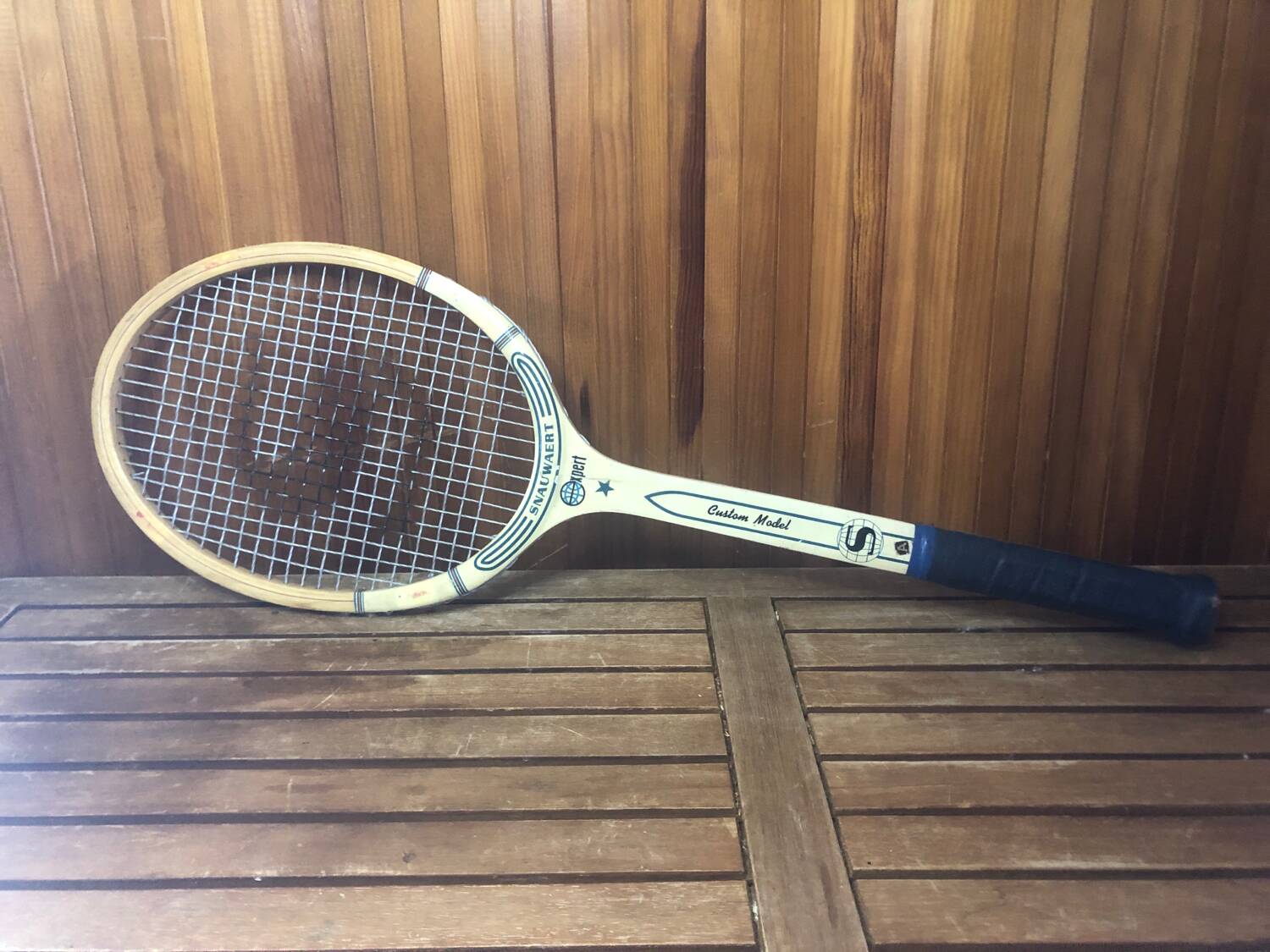Old snauwaert expert tennis racket wood + zéphyr cross
