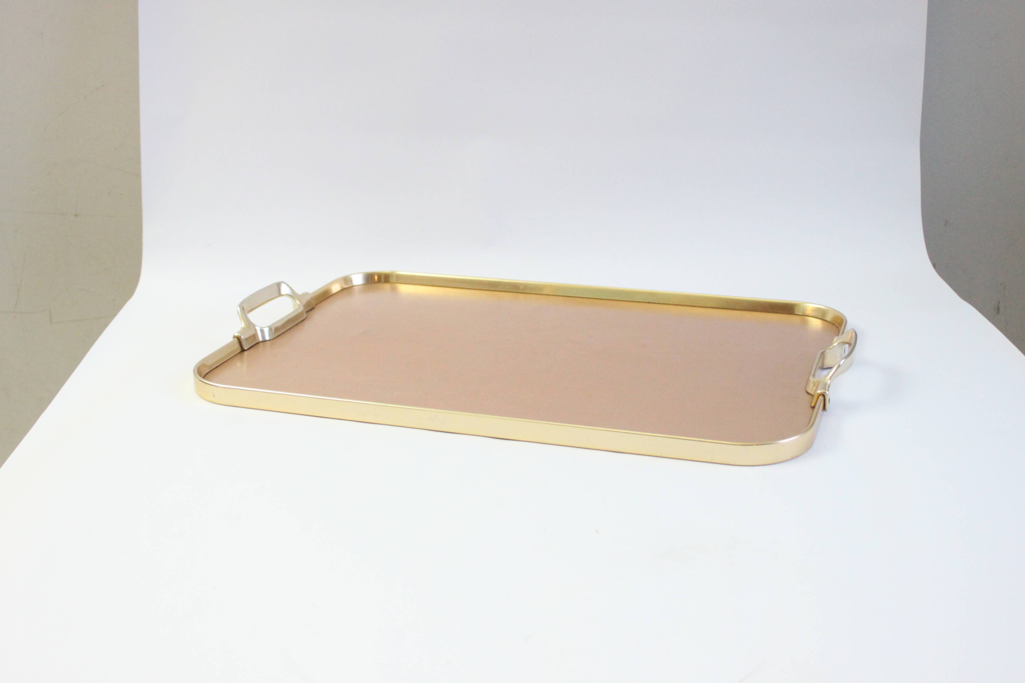 Kaymet Rose gold colored aluminum tray, UK 1970s