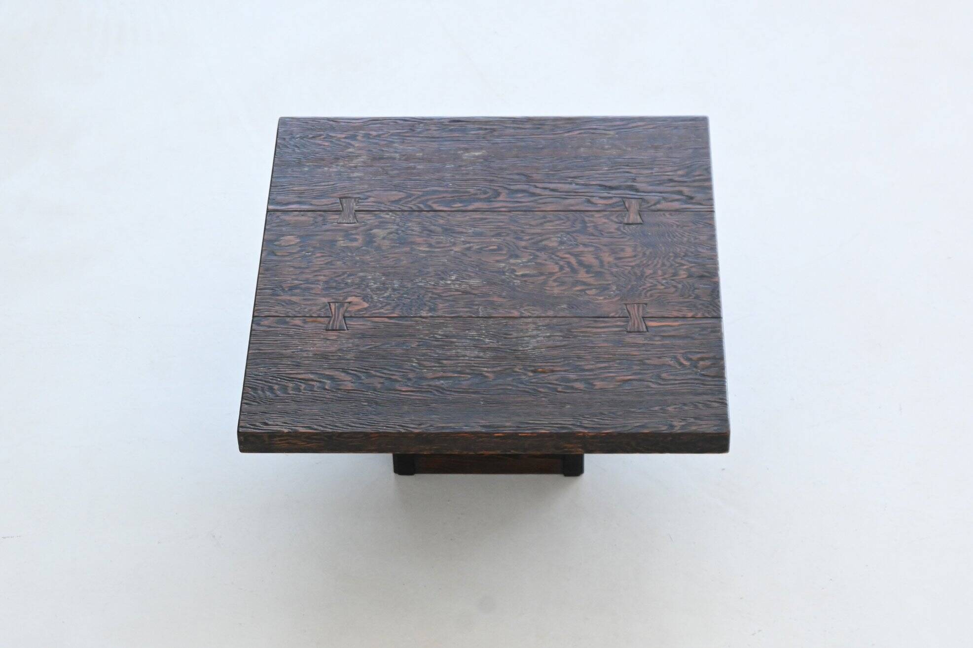 Brutalist square shaped coffee table Mid-Century France 1970