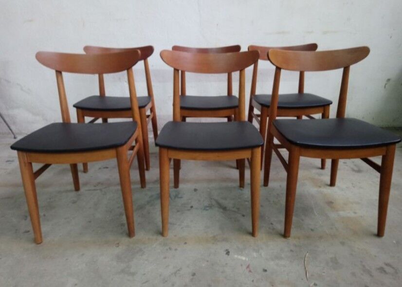 Série de 6 chaises scandinaves