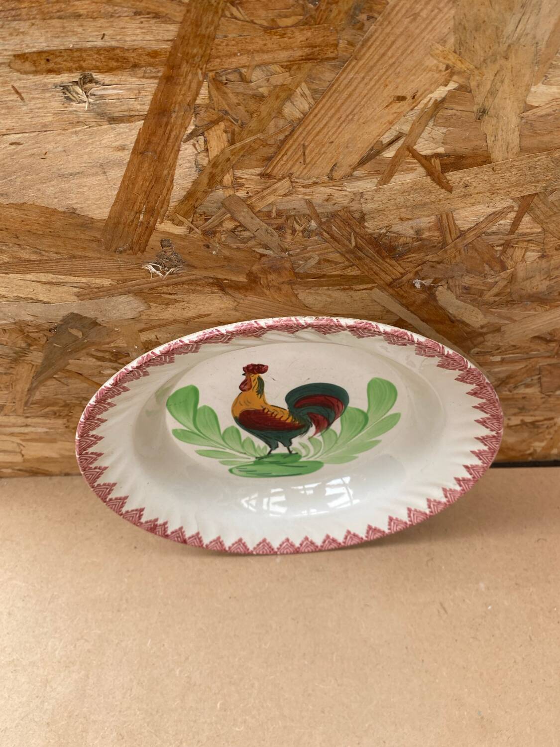 Old Choisy Leroi Ceramic Plate Rooster Decor