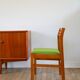 Set of 4 Scandinavian beech wood chairs, green wool, 1960.