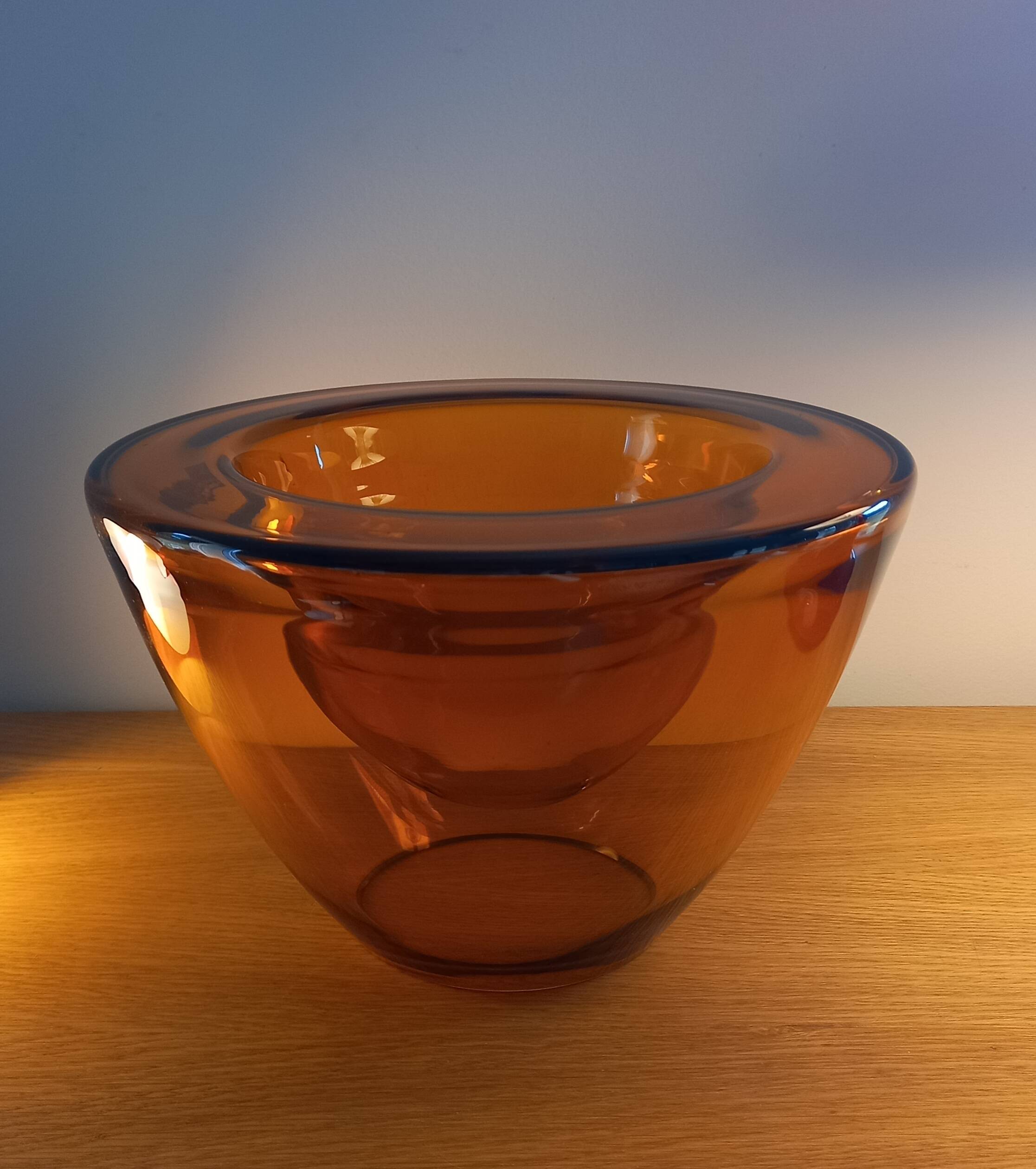 Amber glass cup from the early 2000s