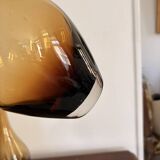 Vintage Pair of Vase Soliflore Blown Moulded Glass Mid Century Holmegaard