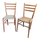 Pair of vintage chairs 1960-80's in beech braided rope