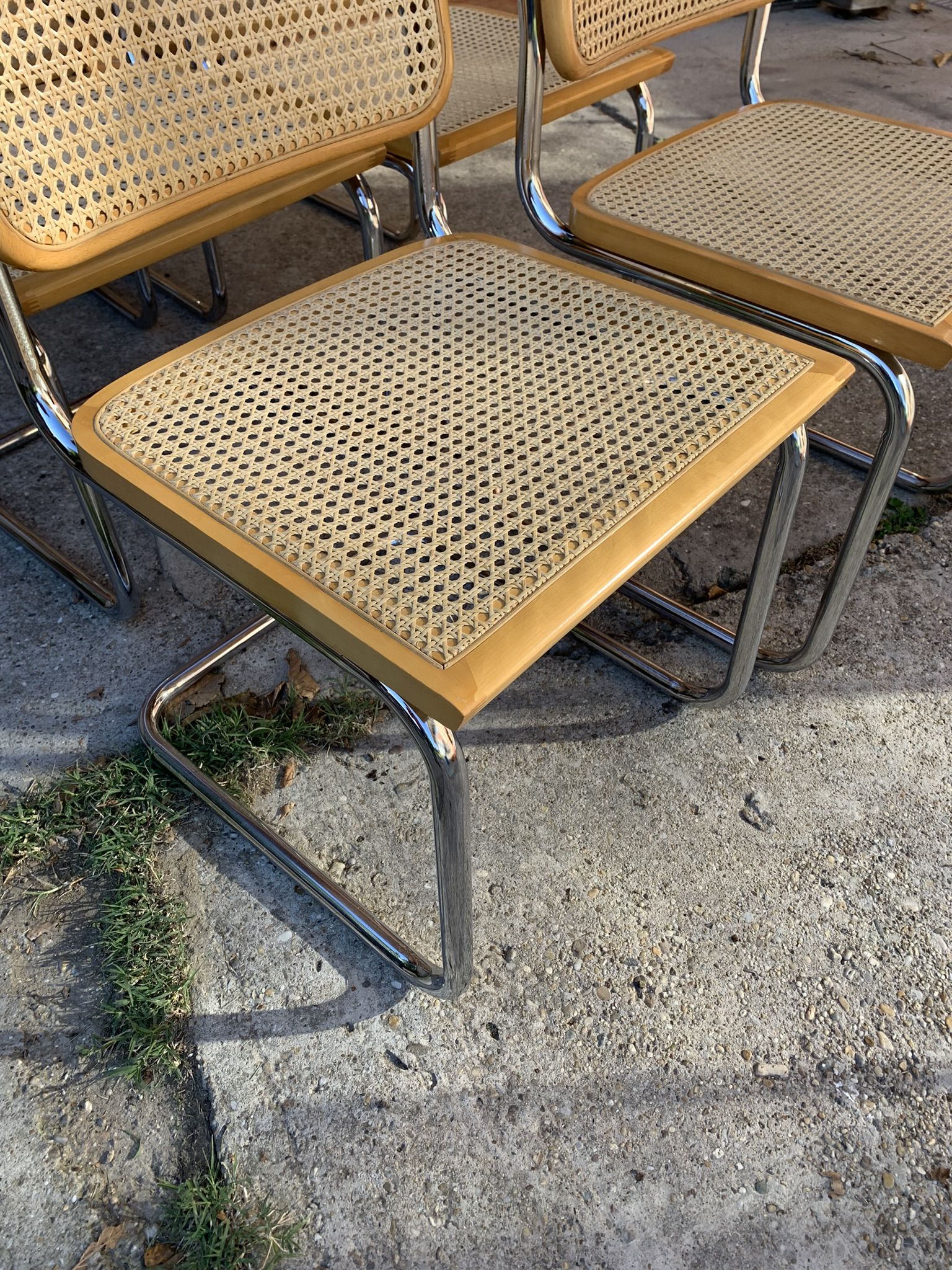 Lot de 6 chaises Cesca du milieu du siècle par Marcel Breuer