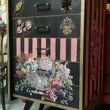 Commode rangement 5 tiroirs baroque Anna
