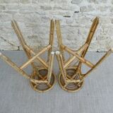 Pair of high stools, bar, rattan