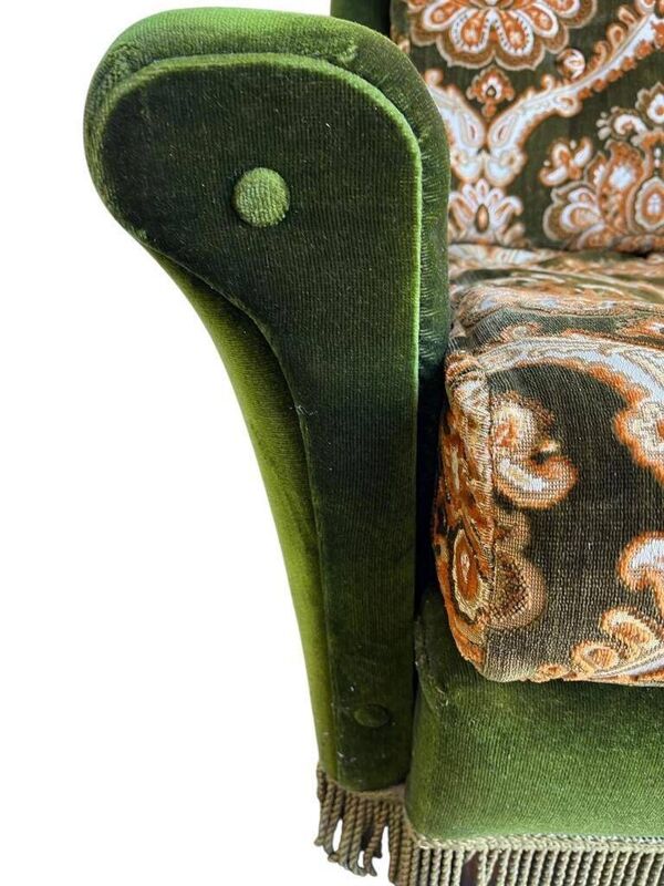 Fauteuil vintage vert mousse / fauteuil une place