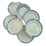 Flat plates Terre de fer mix and match blue