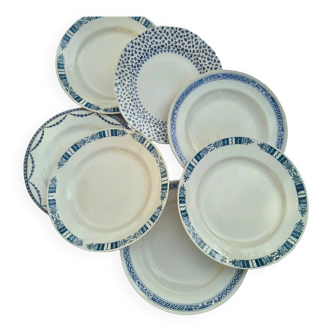 Flat plates Terre de fer mix and match blue