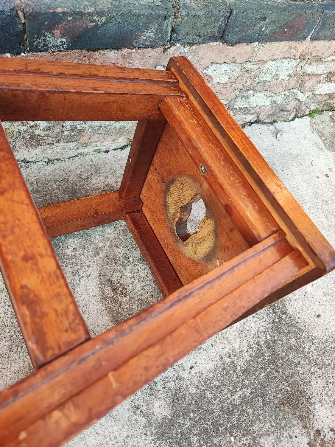 Vintage wood workshop top stool