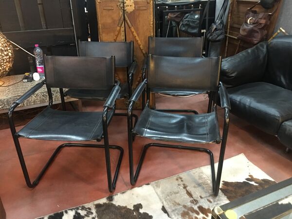 Set De 4 fauteuils cuir