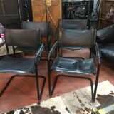 Set of 4 leather armchairs