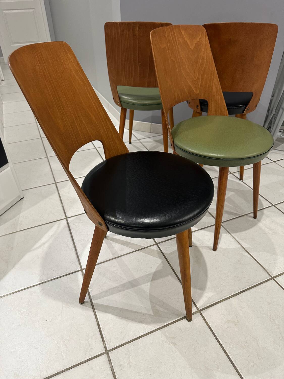 Set of 4 Baumann Mondor Bistro Chairs 1960