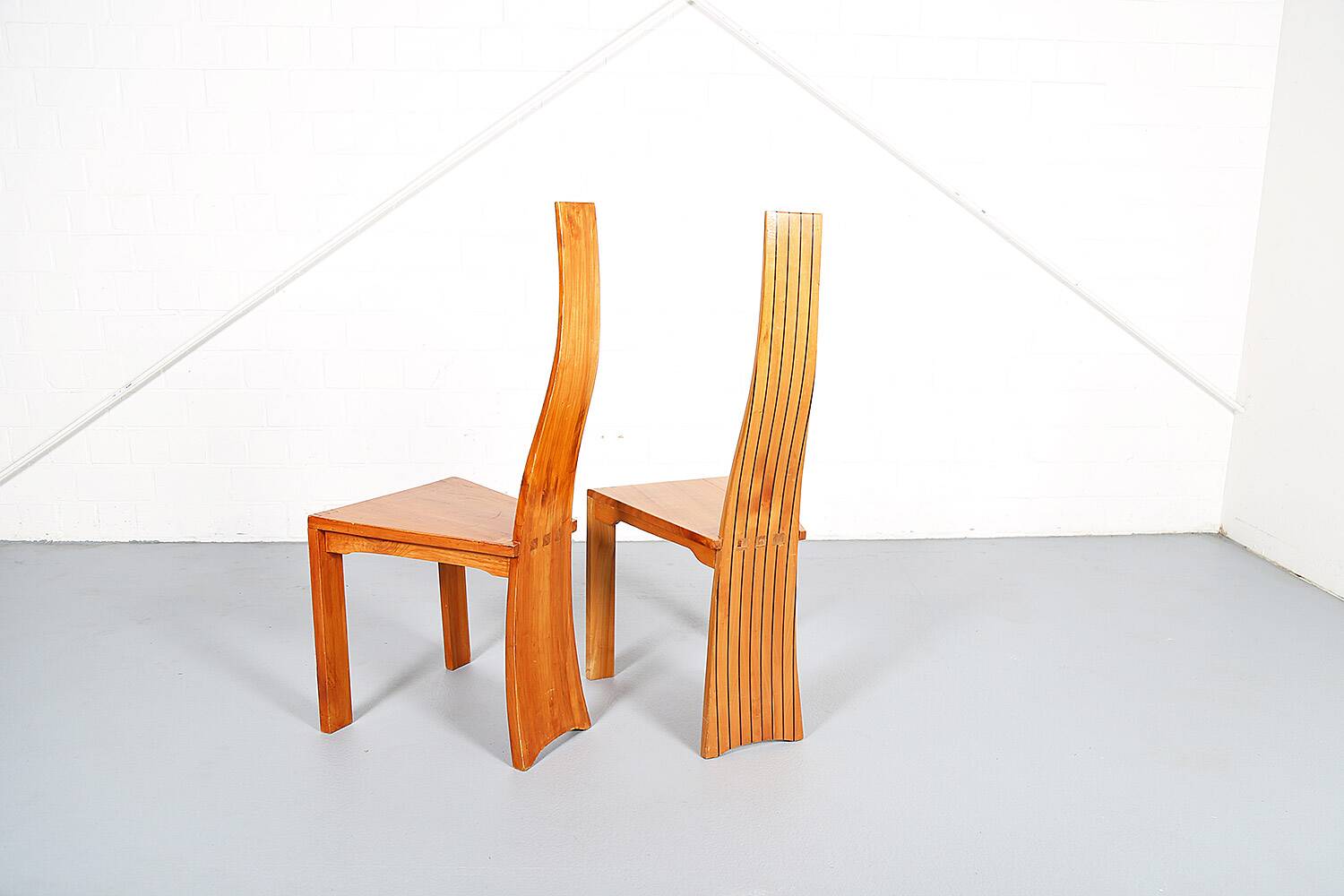 Set of two Cherry Pearl Dot Plank Back Chairs by Robert Williams, Islington
