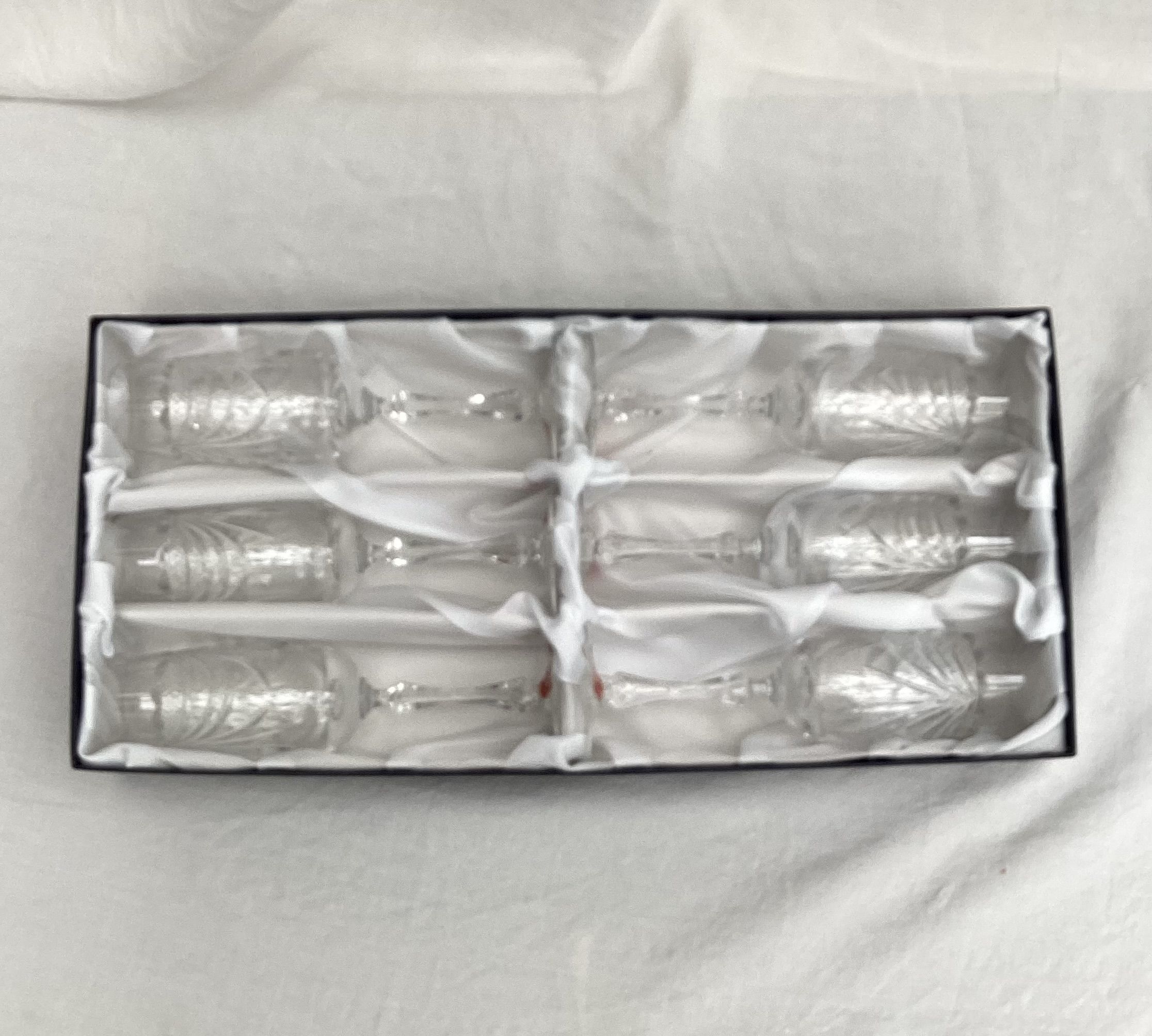 Six champagne flutes in Lorraine crystal stamped