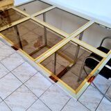chrome and brass dining table from the 70s