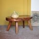 Brutalist coffee table made of elm burl, interior decor, living room table.