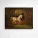 Oil painting from the early 19th century featuring two horses, circa 1820–1840.