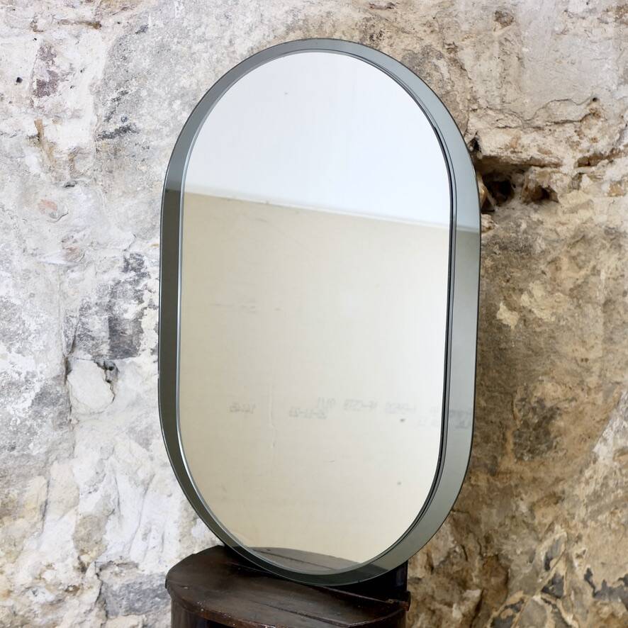 Large oval mirror by Veca, Italy, 1970s