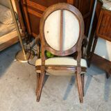 18th century Louis XVI medallion armchair covered with tapestry