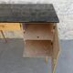 Baumann desk in light wood and black Formica, around 1960.