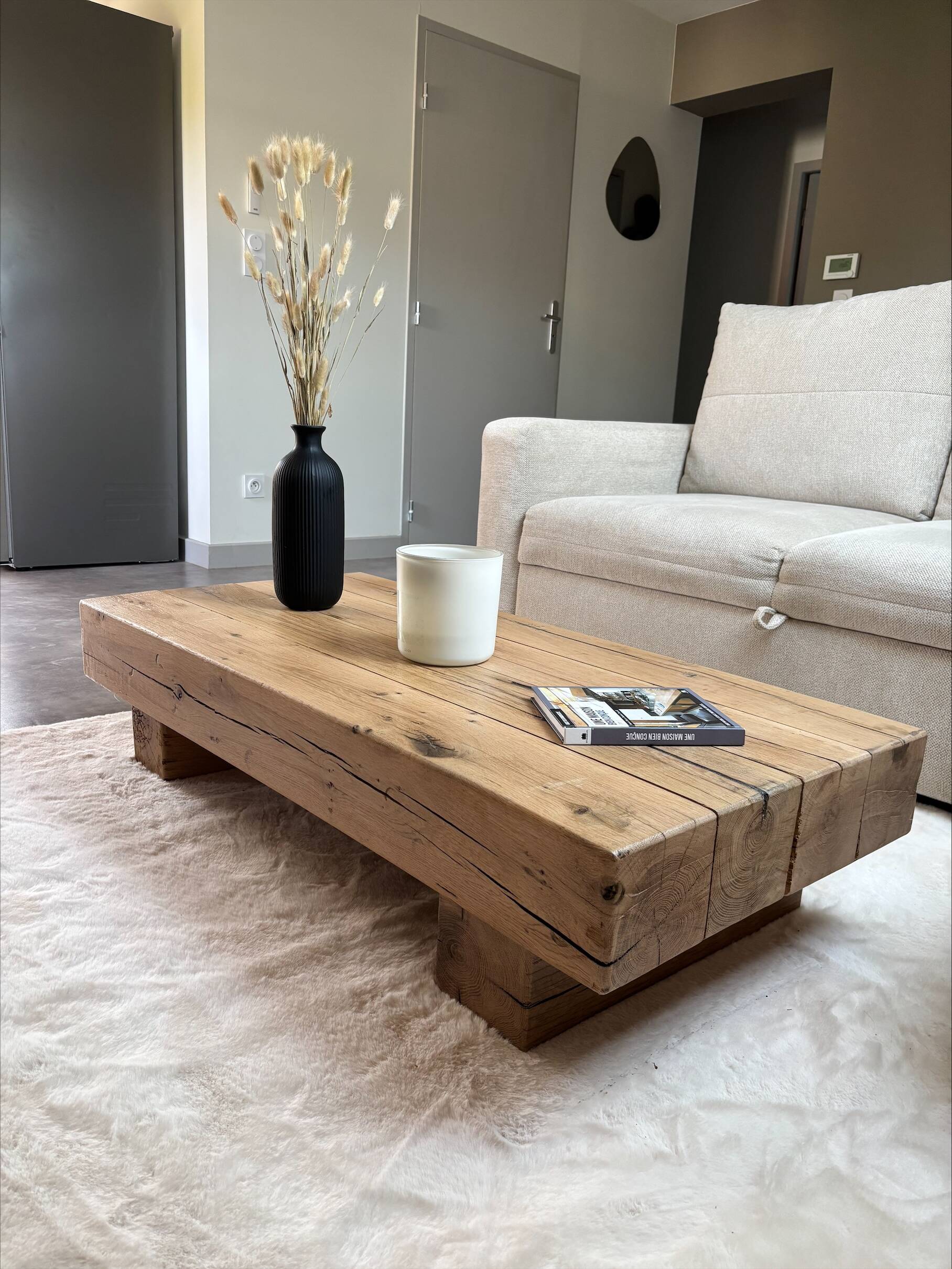 Solid oak coffee table