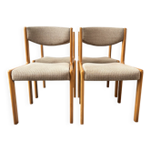 Set of 4 Scandinavian Baumann chairs in solid elm – 1970s