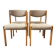 Set of 4 Scandinavian Baumann chairs in solid elm – 1970s