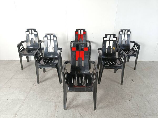 Chaises Boston par Pierre Paulin pour Henry Massonnet, 1988, Set de 6