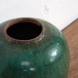 Antique emerald green enamelled vase (circa 1820) #36