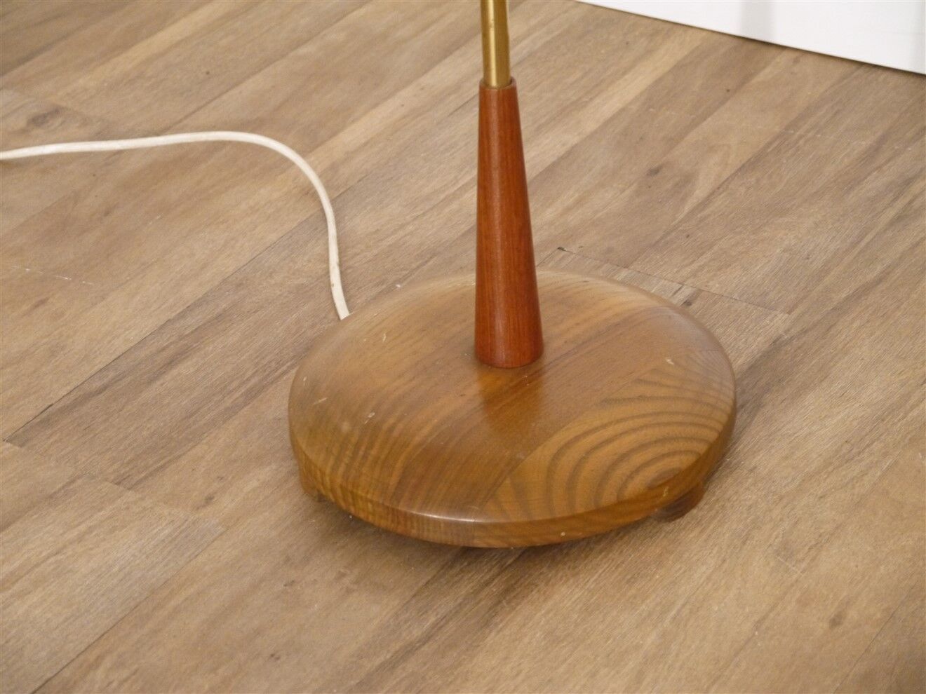 Scandinavian teak and brass lamp 1960