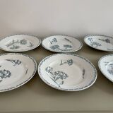Set of 10 Lunéville ironstone soup plates, Oeillet model