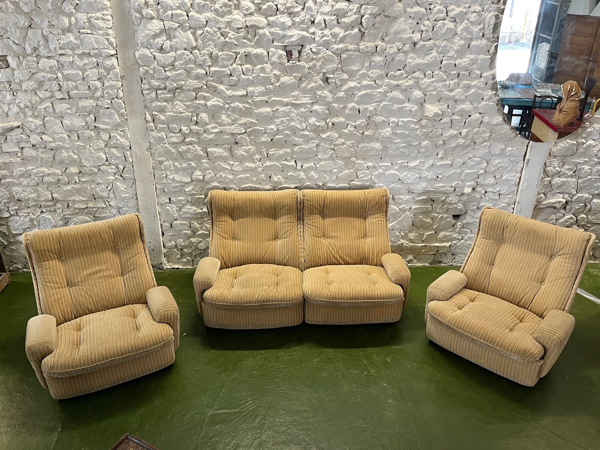 Sofa and armchairs orchid by Michel Cadestin edition Airborne